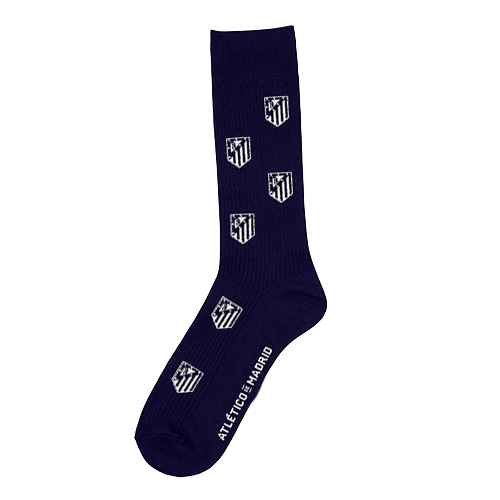 Navy Blue Monochrome Crest Socks image number null